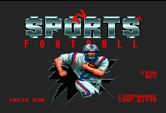 TV Sports Football title screen for PC Engine